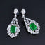 14K GOLD 4.46 CTW VIVID GREEN NATURAL EMERALD & DIAMOND EARRINGS