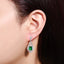 14K GOLD 4.46 CTW VIVID GREEN NATURAL EMERALD & DIAMOND EARRINGS