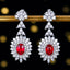 14K GOLD 1.78 CTW NATURAL RUBY & DIAMOND EARRINGS