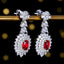 14K GOLD 1.78 CTW NATURAL RUBY & DIAMOND EARRINGS