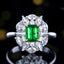 14K GOLD 1.87 CTW VIVID GREEN NATURAL EMERALD & DIAMOND RING/PENDANT