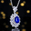 14K GOLD 2.10 CTW NATURAL SAPPHIRE & DIAMOND PENDANT