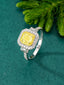 14K GOLD 1.70 CTW NATURAL YELLOW DIAMOND & DIAMOND RING