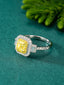 14K GOLD 1.70 CTW NATURAL YELLOW DIAMOND & DIAMOND RING