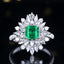 14K GOLD 2.09 CTW VIVID GREEN NATURAL EMERALD & DIAMOND RING/PENDANT