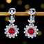 14K GOLD 2.09 CTW NATURAL RUBY & DIAMOND EARRINGS