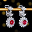 14K GOLD 2.09 CTW NATURAL RUBY & DIAMOND EARRINGS