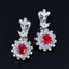 14K GOLD 2.09 CTW NATURAL RUBY & DIAMOND EARRINGS