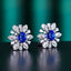 14K GOLD 2.07 CTW NATURAL SAPPHIRE & DIAMOND EARRINGS