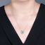 14K GOLD 0.49 CT VIVID GREEN NATURAL EMERALD & DIAMOND NECKLACE