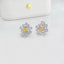 14K GOLD 1.04 CTW NATURAL YELLOW DIAMOND & DIAMOND EARRINGS