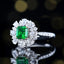 14K GOLD 1.74 CTW VIVID GREEN NATURAL EMERALD & DIAMOND RING/PENDANT