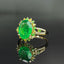14K GOLD 3.1 CTW NATURAL EMERALD & DIAMOND RING