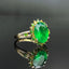 14K GOLD 3.1 CTW NATURAL EMERALD & DIAMOND RING