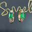 14K GOLD 1.12 CTW NATURAL EMERALD & DIAMOND EARRINGS