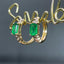 14K GOLD 1.12 CTW NATURAL EMERALD & DIAMOND EARRINGS