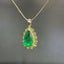 14K GOLD 3.12 CTW NATURAL EMERALD & DIAMOND PENDANT( WITHOUT CHAIN )