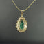 14K GOLD 3.12 CTW NATURAL EMERALD & DIAMOND PENDANT( WITHOUT CHAIN )