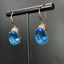 14K GOLD 21.87 CTW NATURAL TOPAZ & DIAMOND EARRINGS