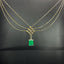 14K GOLD 2.05 CTW NATURAL EMERALD & DIAMOND NECKLACE