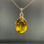 14K GOLD 31.45 CTW NATURAL CITRINE & DIAMOND PENDANT( WITHOUT CHAIN )