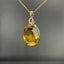 14K GOLD 31.45 CTW NATURAL CITRINE & DIAMOND PENDANT( WITHOUT CHAIN )