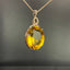 14K GOLD 31.45 CTW NATURAL CITRINE & DIAMOND PENDANT( WITHOUT CHAIN )