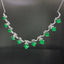 14K GOLD 11.22 CTW NATURAL EMERALD & DIAMOND NECKLACE