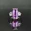 14K GOLD 5.72 CTW NATURAL KUNZITE & SAPPHIRE RING