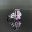 14K GOLD 5.72 CTW NATURAL KUNZITE & SAPPHIRE RING