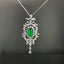 14K GOLD 1.01 CTW NATURAL EMERALD & DIAMOND PENDANT( WITHOUT CHAIN )