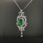 14K GOLD 1.01 CTW NATURAL EMERALD & DIAMOND PENDANT( WITHOUT CHAIN )