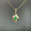 14K GOLD 0.38 CTW NATURAL EMERALD & DIAMOND PENDANT( WITHOUT CHAIN )