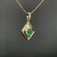 14K GOLD 0.38 CTW NATURAL EMERALD & DIAMOND PENDANT( WITHOUT CHAIN )