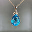 14K GOLD 23.79 CTW NATURAL TOPAZ & DIAMOND PENDANT( WITHOUT CHAIN )