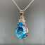 14K GOLD 23.79 CTW NATURAL TOPAZ & DIAMOND PENDANT( WITHOUT CHAIN )
