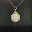 14K GOLD 14.85 CTW NATURAL OPAL & DIAMOND PENDANT( WITHOUT CHAIN )