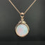 14K GOLD 14.85 CTW NATURAL OPAL & DIAMOND PENDANT( WITHOUT CHAIN )