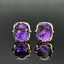 14K GOLD 9.17 CTW NATURAL AMETHYST & DIAMOND EARRINGS