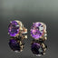14K GOLD 9.17 CTW NATURAL AMETHYST & DIAMOND EARRINGS