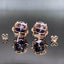 14K GOLD 9.17 CTW NATURAL AMETHYST & DIAMOND EARRINGS