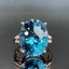 14K GOLD 16.66 CTW NATURAL TOPAZ & DIAMOND RING