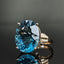 14K GOLD 16.66 CTW NATURAL TOPAZ & DIAMOND RING