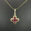 14K GOLD 0.43 CTW NATURAL RUBY & DIAMOND PENDANT( WITHOUT CHAIN )