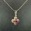 14K GOLD 0.43 CTW NATURAL RUBY & DIAMOND PENDANT( WITHOUT CHAIN )