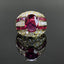 14K GOLD 4.5 CTW NATURAL RUBY & DIAMOND RING