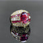 14K GOLD 4.5 CTW NATURAL RUBY & DIAMOND RING