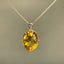 14K GOLD 15.02 CTW NATURAL CITRINE & DIAMOND PENDANT( WITHOUT CHAIN )