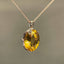 14K GOLD 15.02 CTW NATURAL CITRINE & DIAMOND PENDANT( WITHOUT CHAIN )
