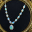 14K GOLD 5.84 CTW NATURAL OPAL & DIAMOND NECKLACE